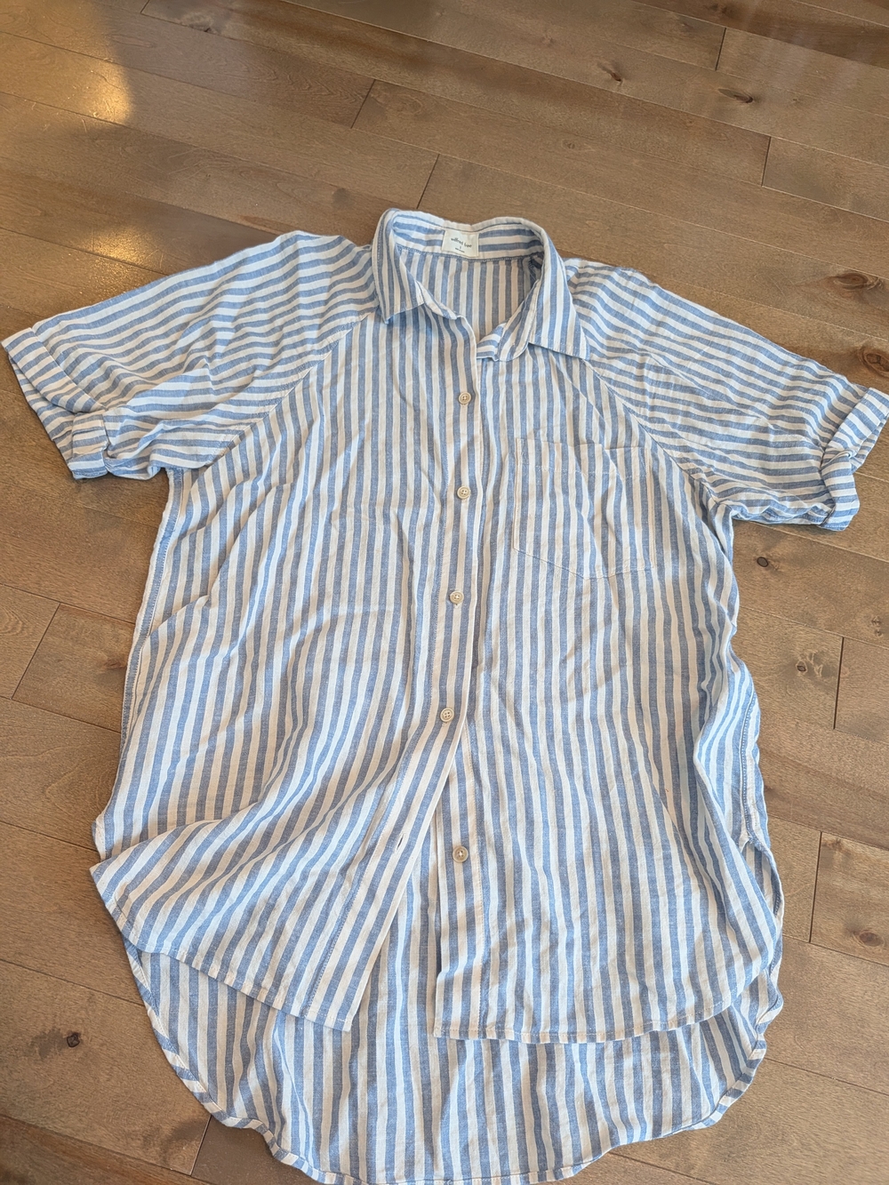 Wilfred Free Stripe Short-Sleeve Button-Up Shirt